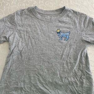 Kids Gray Short-Sleeve Tee with Blue Moose Graphic
